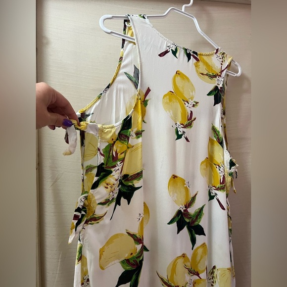 🔴 Spaggia Dolce Lemon Print Sleeveless Dress Size Large Summer Vacation - Picture 8 of 8